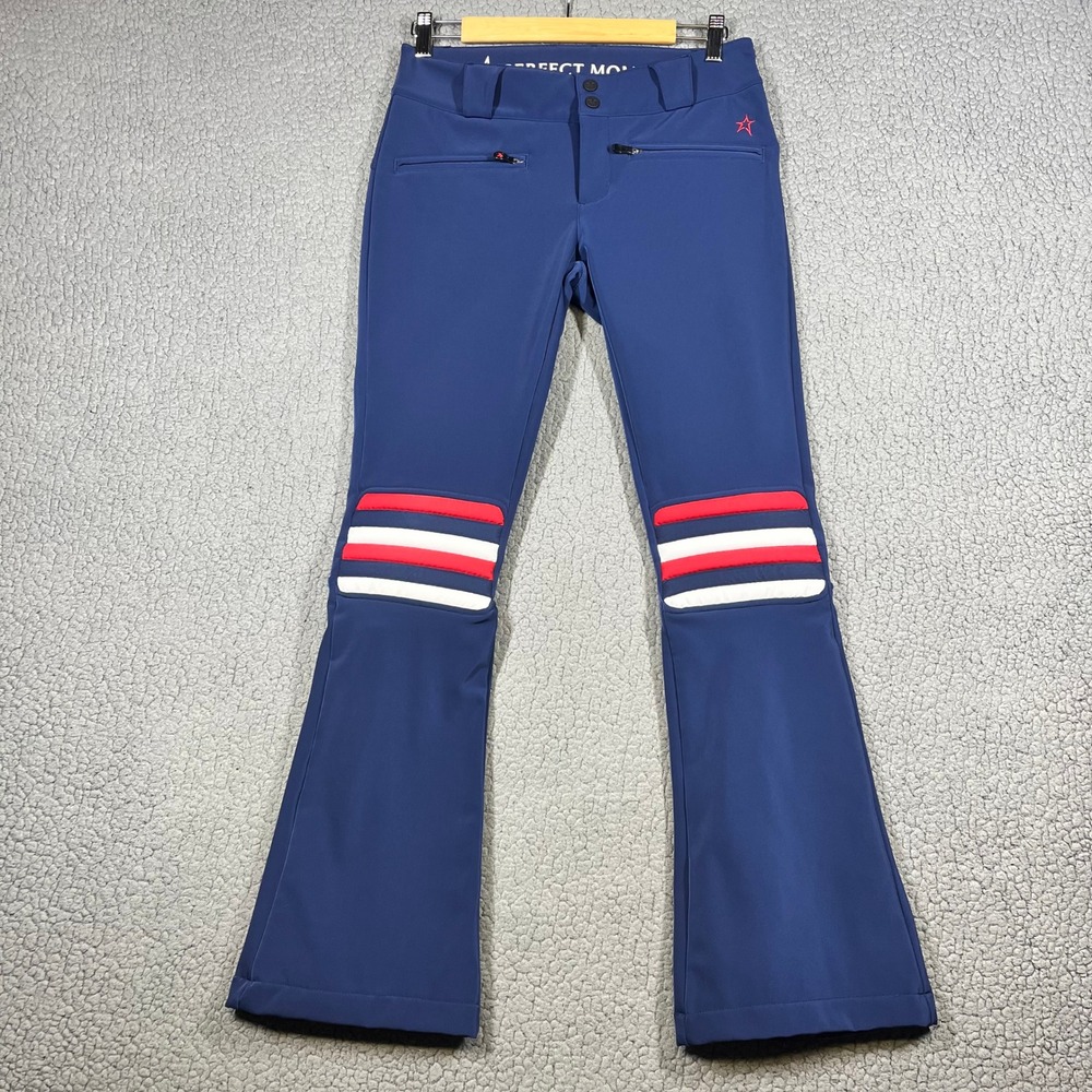 Perfect Moment Aurora Flare Ski Pants Womens S Dermizax Blue Red White Retro
